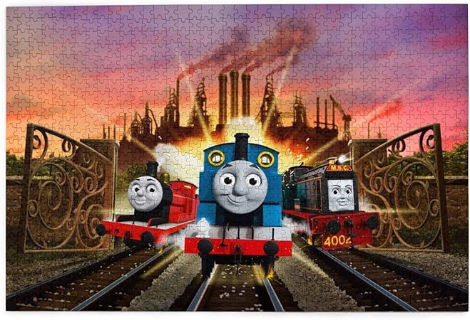 Amazon きかんしゃトーマス 1 1000ピース ジグソーパズル 木製の風景パズル 人物 動物 風景 漫画絵のパズル 大人の子供のおもちゃ家の装飾風景パズル 75 5 50 3 Cm ジグソーパズル おもちゃ