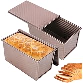 Spmarkt 2-Pack 1 Lb Pullman Loaf Pan with Lid, Nonstick, Sandwich Bread