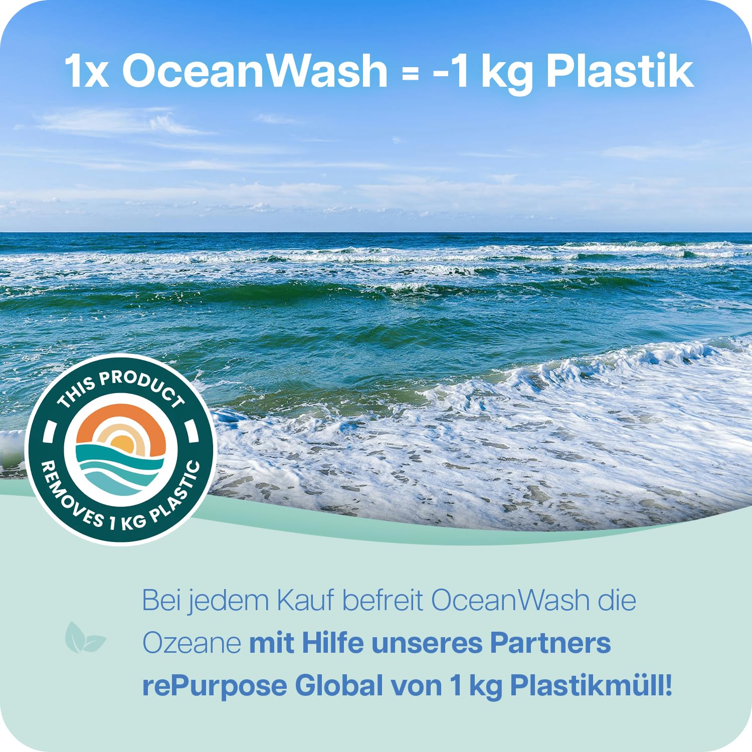 OceanWash Waschmittelblätter für 64 Wäschen biologisch abbaubar & mit Frischeduft - Waschmittel Blätter für alle Textilien und Farben - Waschblätter für die Waschmaschine mit Vollwaschmittel 7