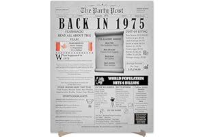 51st Birthday Party Decorations Poster - 51 Years Ago Anniversary Card for Women and Men. Back In 1975 Home Decor Supplies fo