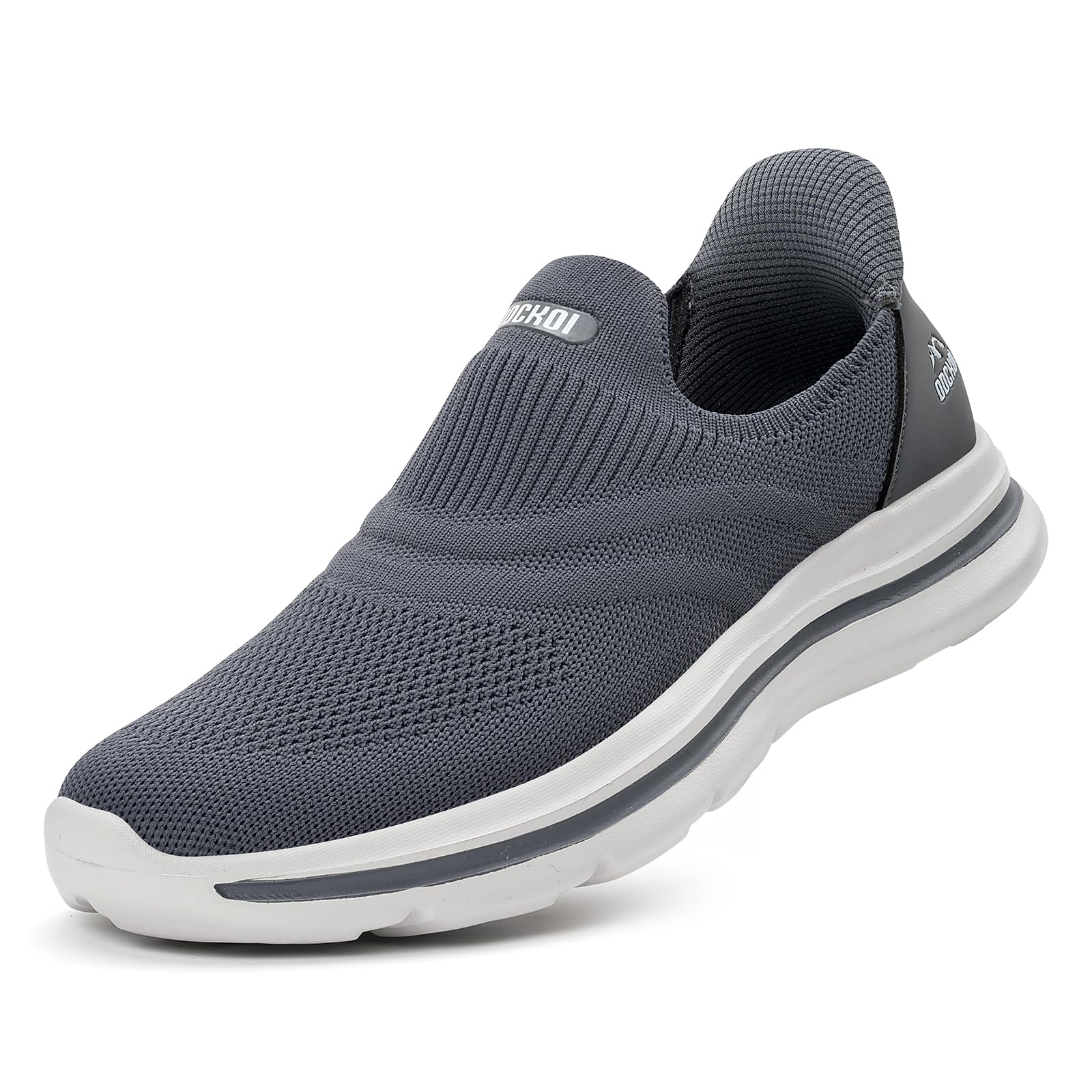 ODCKOI Sneakers Mannen Hands-Free Trainers Lichtgewicht Ademend Slip In Sneakers Mannen Comfortabele Mesh Casual Schoenen Lace Up Geen Stropdas Sportschoenen-Zwart-44