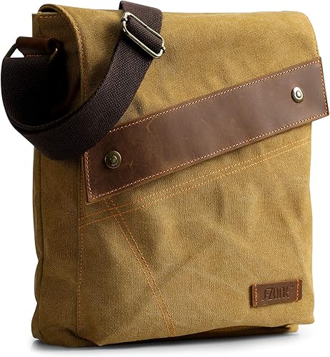 Amazon 昇級版 メッセンジャーバッグ S Zone ショルダーバッグ 帆布 大容量 メンズ 肩掛けバック 斜めがけ キャンバスa4 縦型 通学 通勤 カジュアル S Zone エスゾーン ショルダーバッグ
