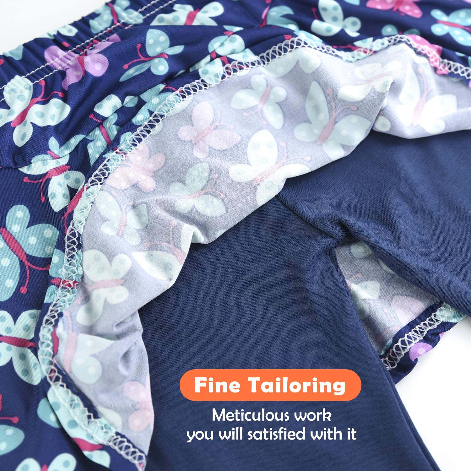 slaixiu Girls Leggings Skirt Stretchy Printing Flower Skirtpants 4-11 Years(GP12_Butterfly_110)