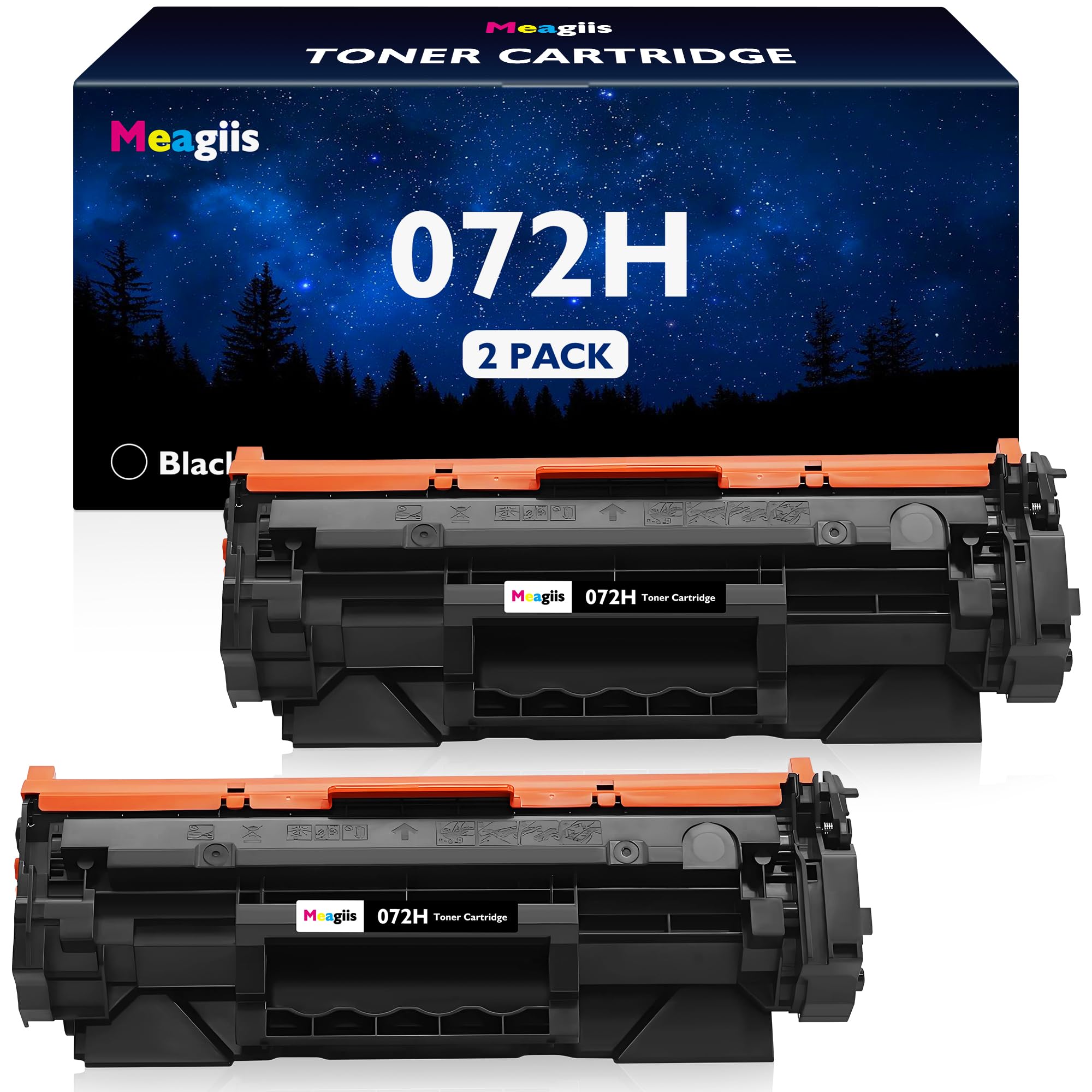 Photo 1 of 072H Toner Cartridge 2-Pack Replacement for Canon 072H 072 Black Toner Cartridge, High Capacity, CRG072 CRG072H for Canon imageCLASS MF284dw MF287dw MF289dw LBP172dw MF280 LBP170 Series Printer Ink