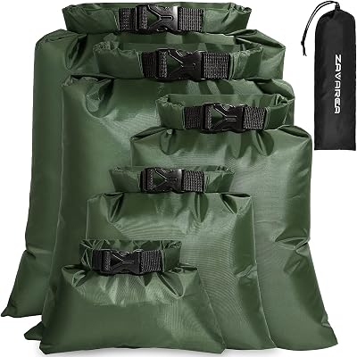ZAVAREA Waterproof Dry Bag Set 5Pcs 1.5L 2.5L 3.5L 4.5L 6L Kayak