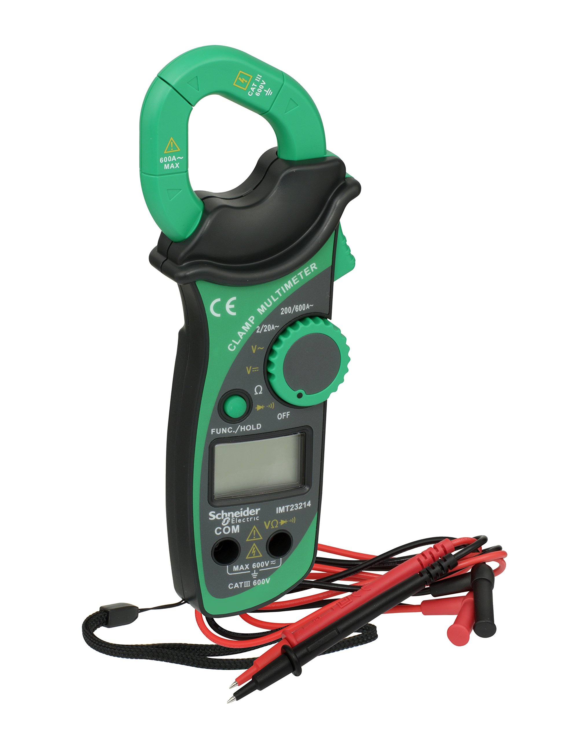 Schneider Electric Thorsman Digital Clamp Meter with LCD Display, Category 3, 600V, Part Number IMT23214
