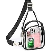HULISEN Clear Sling Bag for Stadium Events, Clear Purse for Women, Stadium Approved Crossbody Handbag for Concerts Sports Fan
