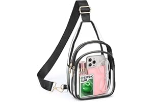HULISEN Clear Sling Bag for Stadium Events, Clear Purse for Women, Stadium Approved Crossbody Handbag for Concerts Sports Fan