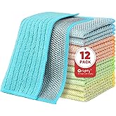 Orighty Dish Cloths, 12 Pack Double-Layer Metal Dish Rags, 7"x8" | Multipurpose Wire Dishwashing Rag, Upgraded Non-Scratch Wire Cleaning Cloths, Dishcloth Rag Scrubber for Kitchen, Cookware