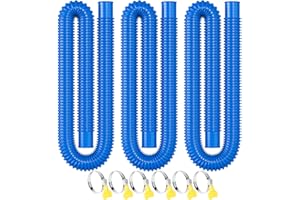BEWAVE Pool Hose for Above Ground Pools, 3 PACK 1.25" Pool Filter Hoses Accessory Pool Pump Replacement 41 Inch Long with Clamps