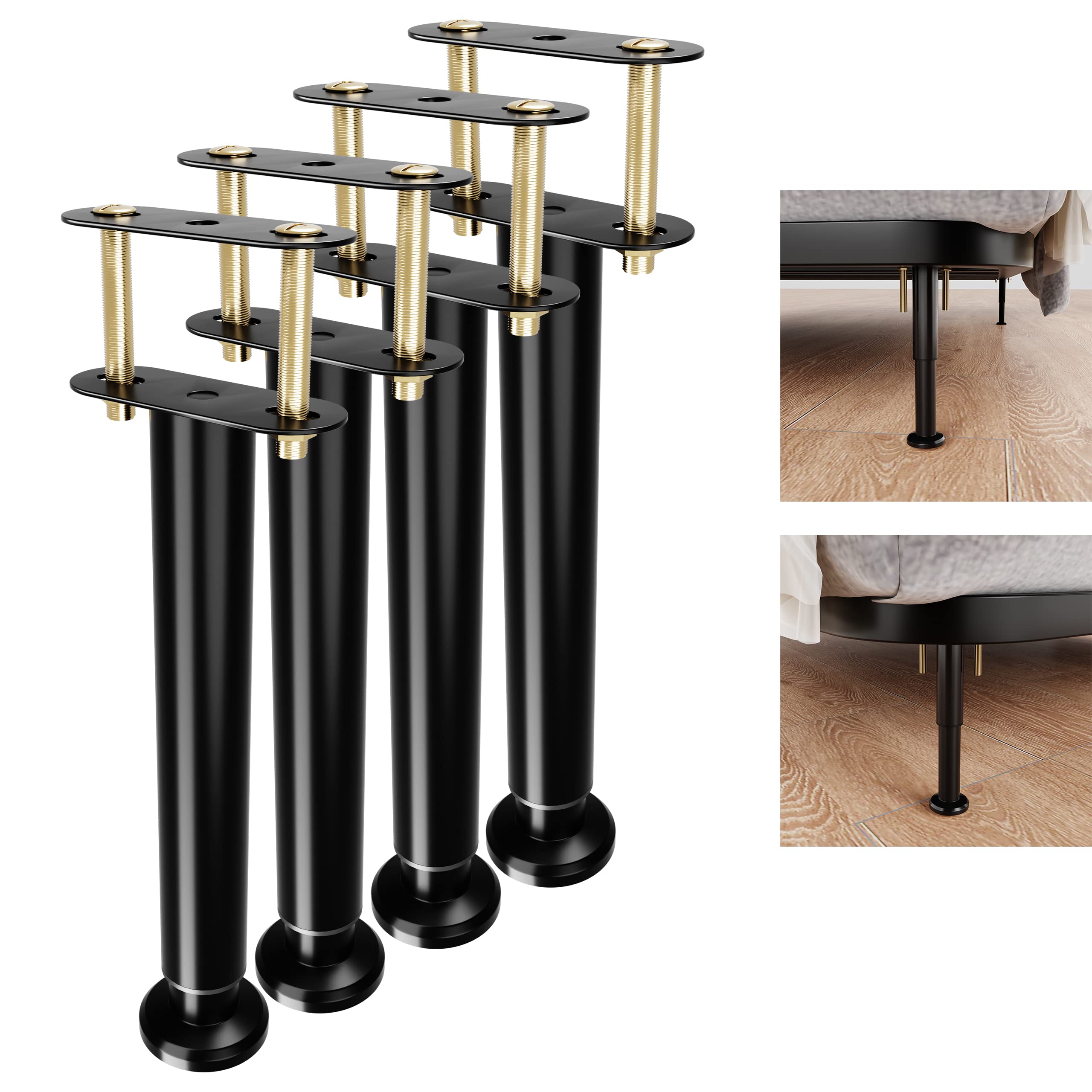 Photo 1 of Adjustable Bed Frame Support Legs,Metal Bed Center Slat Heavy Support Leg,UPGRADE Under Bed Support, Bed Slat Reinforcement Kit,Bed Support Legs for Bed Frame Replacement,More Stable, More Quiet(4pcs)