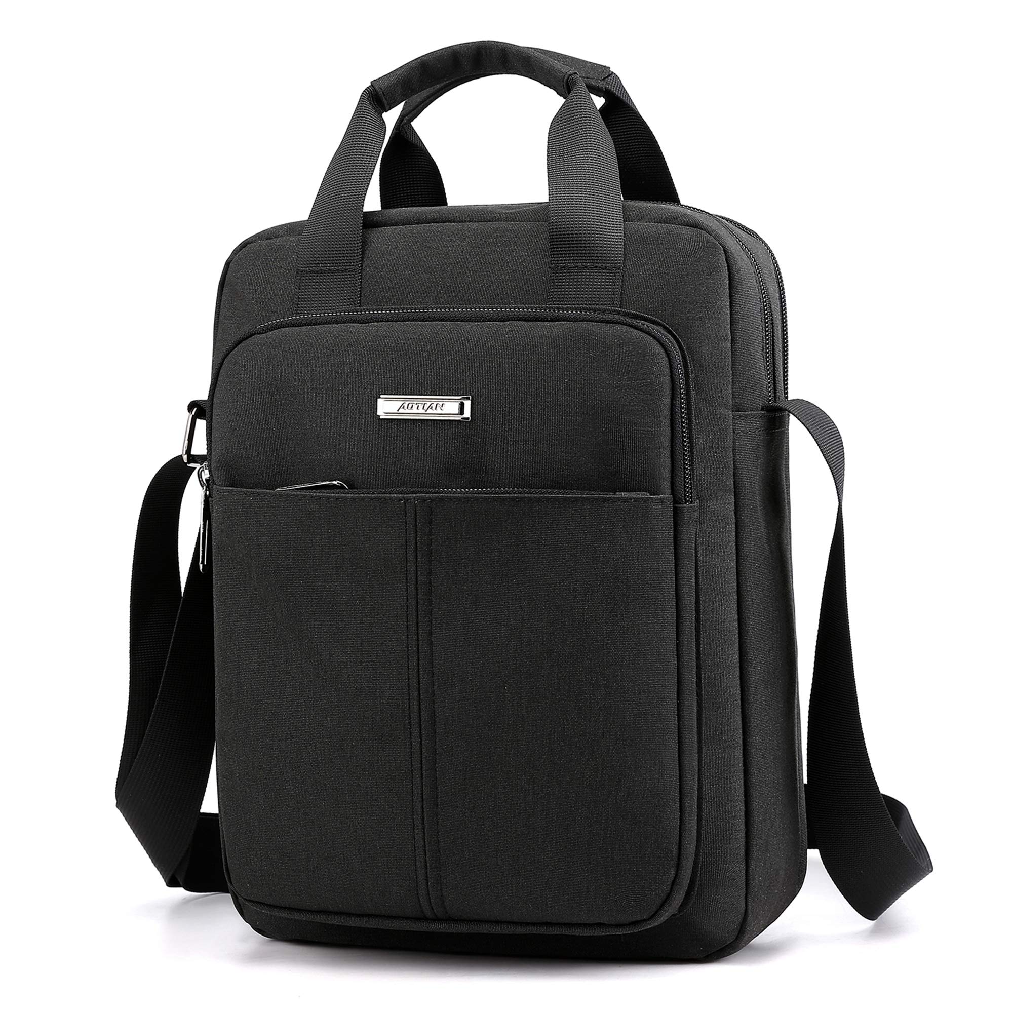 Mens Shoulder Bag 12-inch Medium-sized Crossbody Bag Top-Handle Bag Small Messenger Bag for Man Travel Shoulder Bag fit for A4 Magazine / iPad & Tablet up to 12 inch