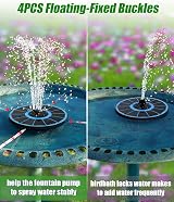 SZMP Solar Fountain 100% Glass Panels 3.5W Battery 7 Nozzles White view 6