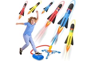 Funwee Toy Rocket Launcher for Kids, Stomp to Flying Foam Rocket & Jump Air Launch Pad, Fun Outdoor Outside Activitie Sport Game Birthday Gift Idea Present for Kids Boys Girls Toddler Age 3+ Years Old