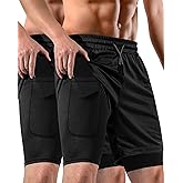 FIONECA 2 in 1 Mens Shorts Casual 2 Pack, Running Gym Shorts for Men 7 Inch, Workout Shorts Men with Pockets &Towel Loop