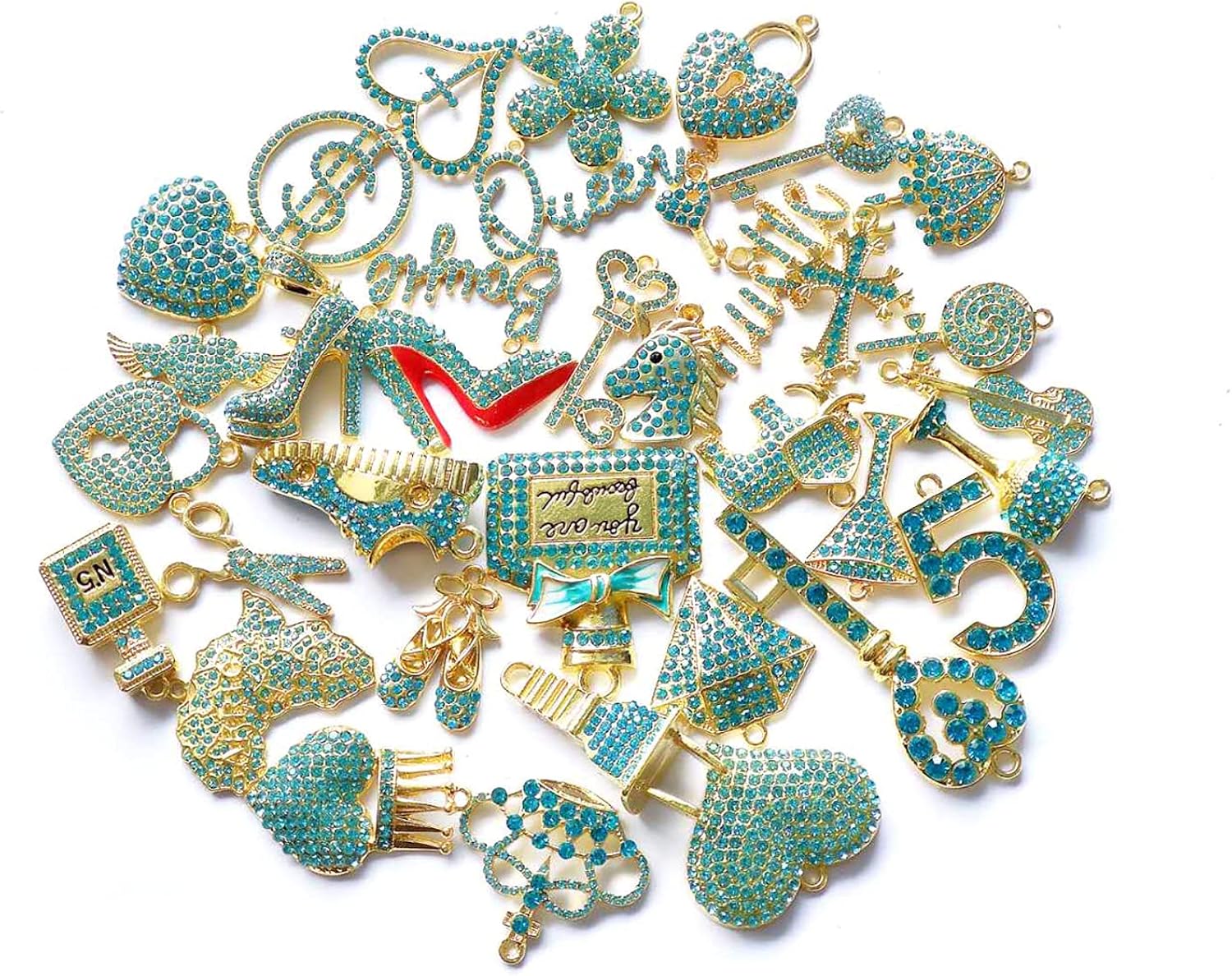 Bling Rhinestone Charms EllyBling Fashion Alloy Charm Set for Jewelry