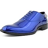 Bolano Men's Oxford Dress Shoes - Chainz Model with Cuban Heel and Lace-Up Closure
