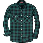 Alimens & Gentle Men's Button Down Regular Fit Long Sleeve Plaid Flannel Casual Shirts