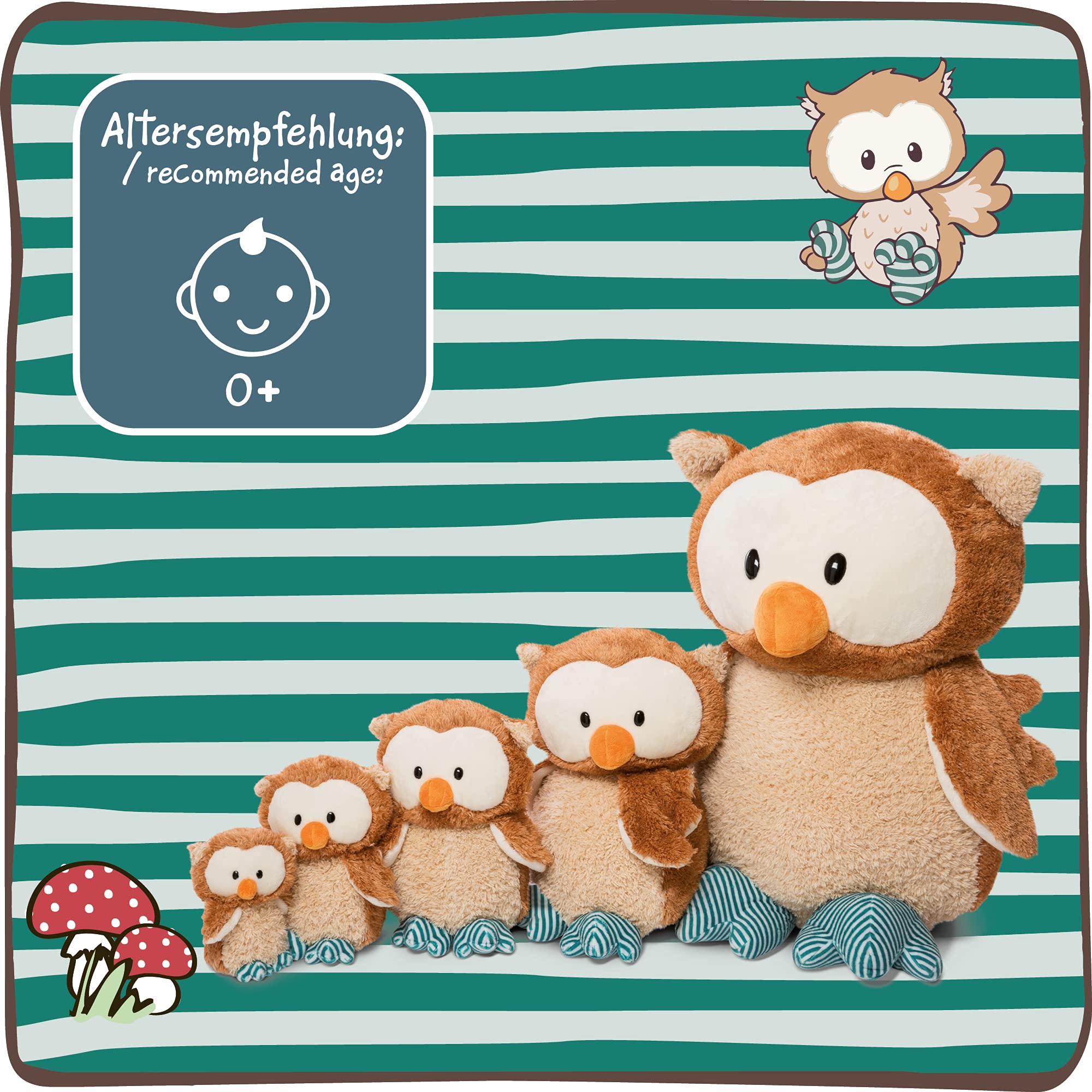 NICI Kuscheltier Baby-Eule Owlino 70 cm – Eule Plüschtier für Mädchen, Jungen & Babys – Stofftier Eule zum Kuscheln, Spielen & Schlafen – Gemütliches Schmusetier ab 0 Monaten 5