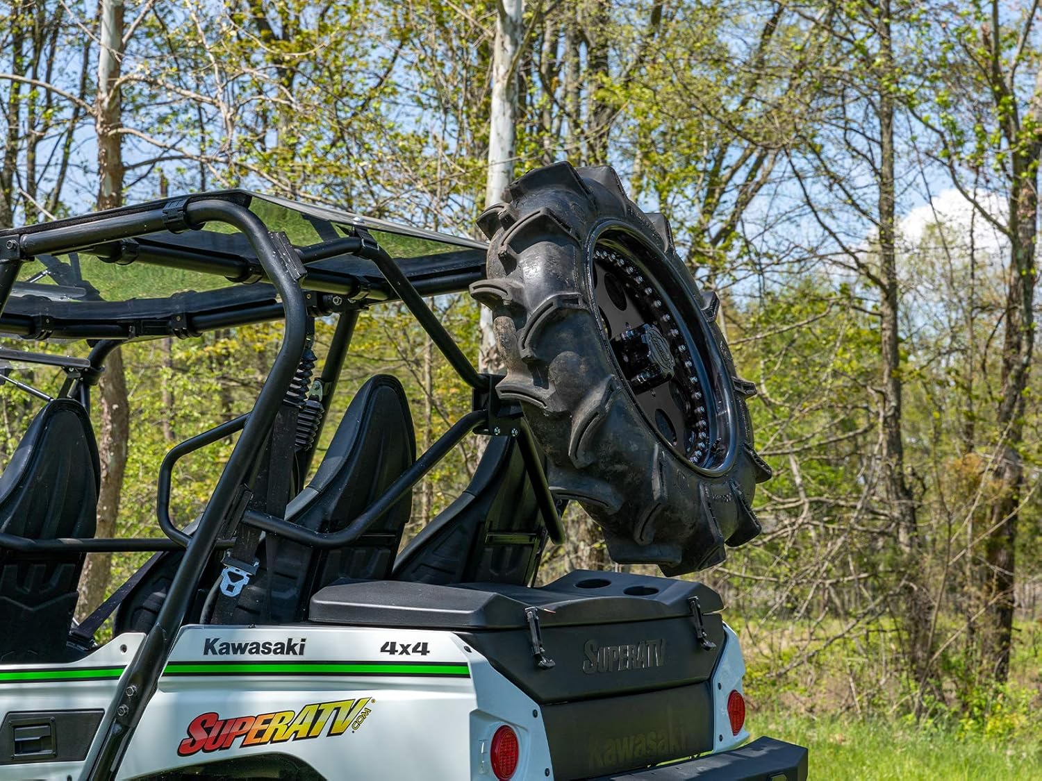 SuperATV HeavyDuty Spare Tire Carrier for Kawasaki Teryx 4