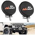 Nilight 5.75inch Round Offroad Pod Light Cover, 6 Inch Diameter Black Leather Protective Cover for Driving Auxiliary Ditch Fog Bumper Headlight on Jeep Truck SUV ATV UTV Tractor