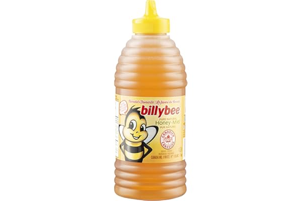 Billy Bee Pure Natural Honey, Squeeze, Liquid, Pasteurized, Canada No. 01 White, 100% Canadian, Product of Canada, 1kg