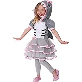Toddler Girl's Shark Sweetie Costume - Hooded Dress with Satin Trim & Tulle Skirt, Metallic Leggings