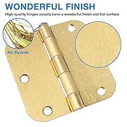 3 Pack Round Door Hinges 3-1/2" x 3.5 inch, 5/8