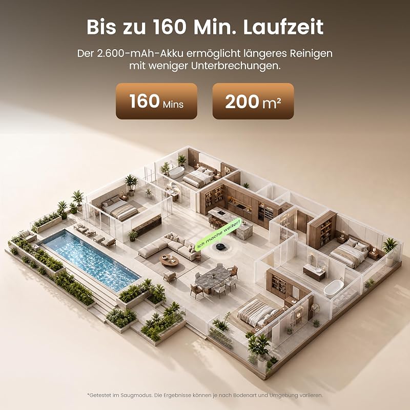 R10 Saugroboter mit Wischfunktion 3-in-1, 6000pa & 160mins Laufzeit — Foto 5 von 8