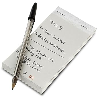 Lot De 10 Bloc Notes De Commande Pour Restaurant Avec Double Feuille Amazon Fr Commerce Industrie Science