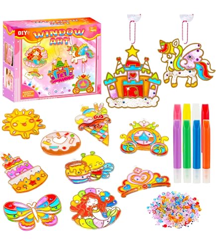 Kit Suncatcher Klever Kits – 4 Attrape-soleil En Pierres Précieuses – Papillon, Soleil, Fleur, Arc-en-ciel – 6 Ans+