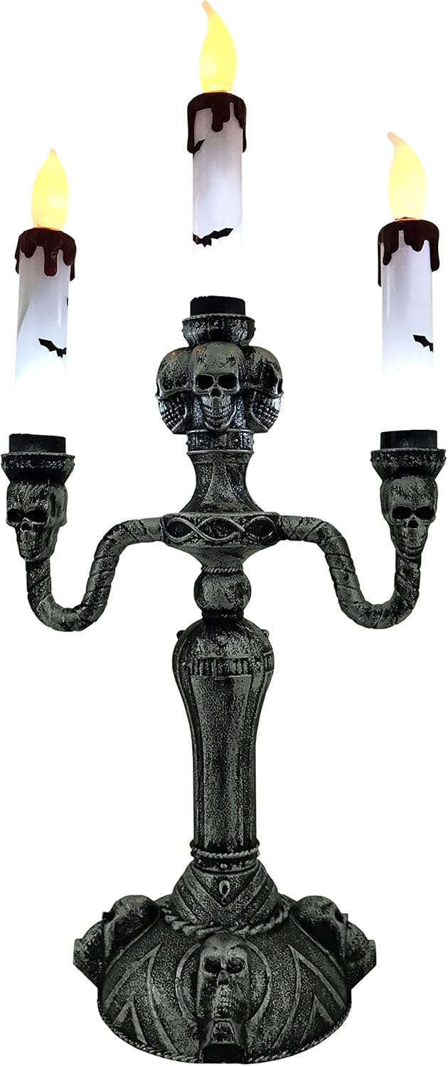 KINREX LED Candelabra Halloween Decoration - Candelabra Plastic Indoor Party Decor - Measures 15.5 inches: Home & Kitchen