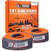 2Packs 3”x10Ft Super Sturdy Lift Sling Straps 25000 Lbs Breaking Load Capacity Heavy Duty Lifting Sling Moving Straps Tree Saver Crane Strap Recovery Reusable Straps Tow Strap Pull Hoist Endless Strap