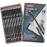 Derwent Graphic Drawing Pencils, Medium, Metal Tin, 12 Count (34214)