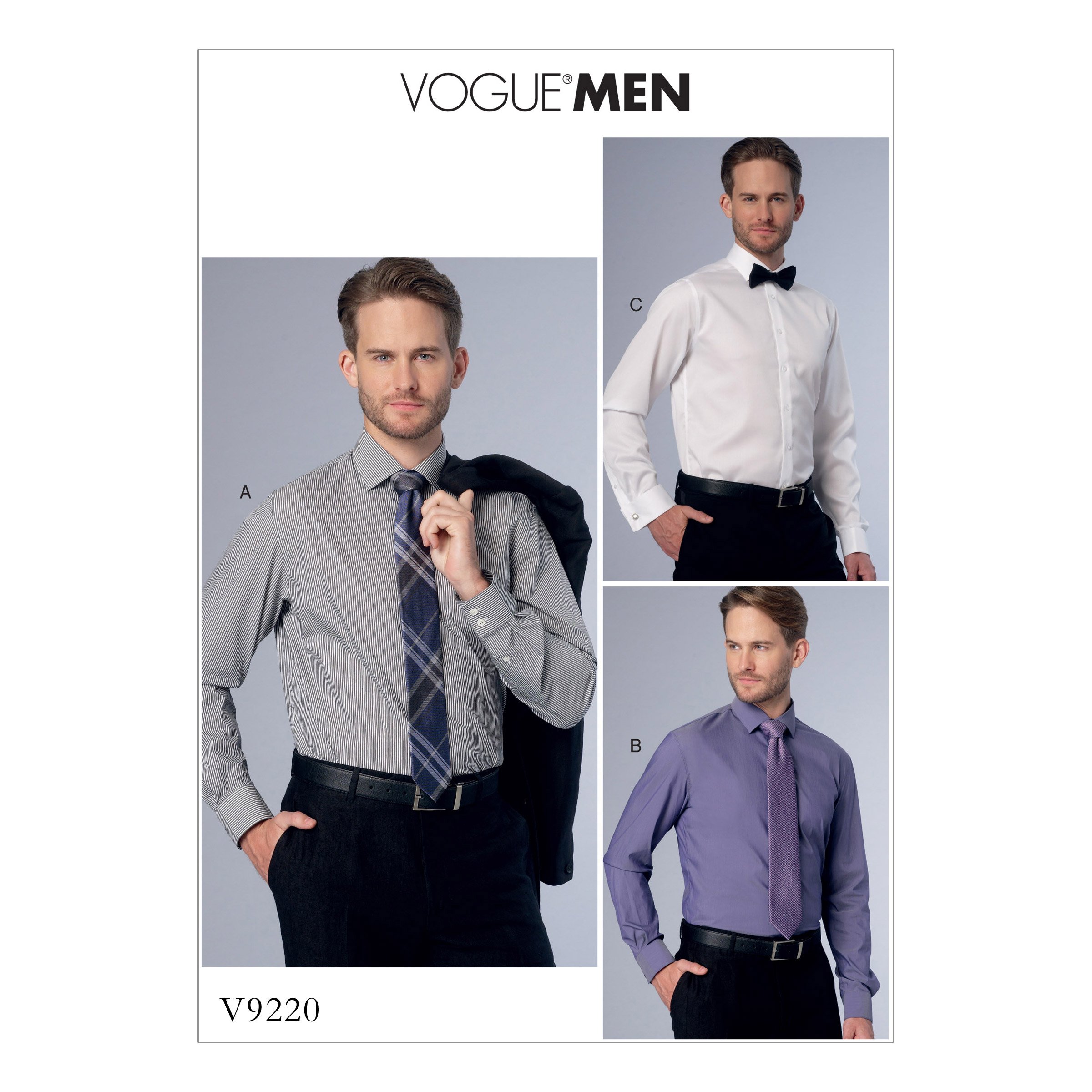 Vogue Patterns 9220 MUU,Men's Shirt,Sizes 34-40, Tissue, Multicoloured, 15 x 0.5 x 22 cm
