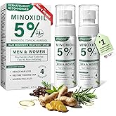 5% Minoxidil Hair Regrowth Spray for Men and Women with Rosemary Scent – 2 x 60ml Value Pack for 4+ Months – Lightweight Non Greasy Mist for Thinning Hair Receding Hairline Crown Support (Rosemary)