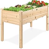 Best Choice Products 48x24x30in Raised Garden Bed, Elevated Wood Planter Box Stand for Backyard, Patio, Balcony w/ Bed Liner,