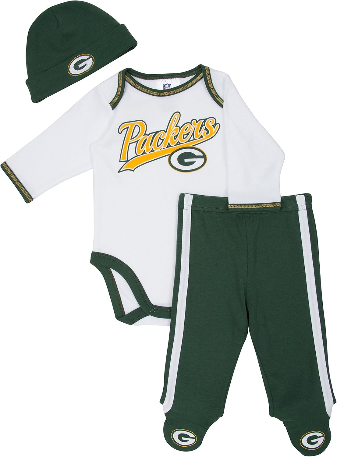 Green Bay Packers Infant Bodysuit Pants Cap Set 6 9 Months Football Amazon Canada