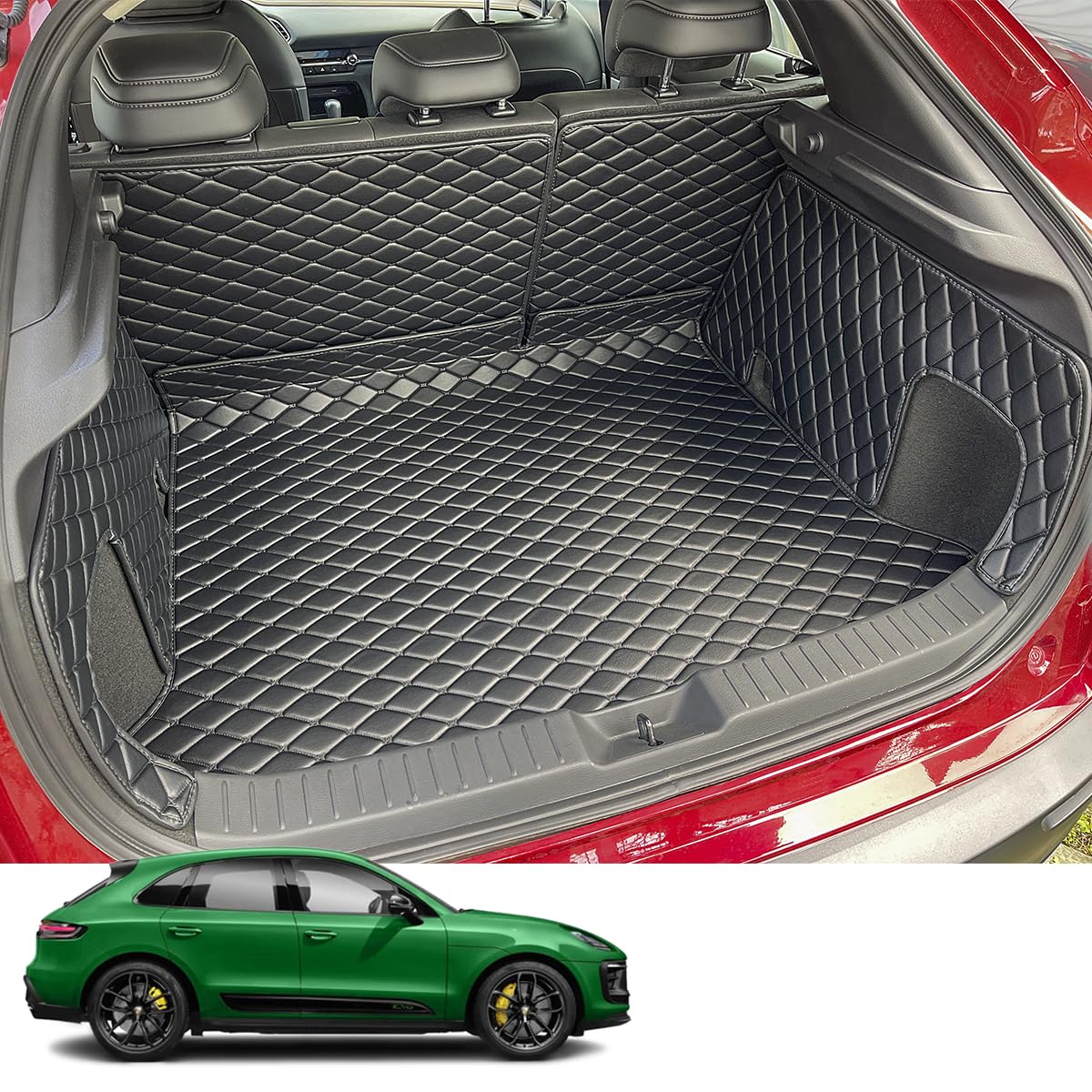 Photo 1 of 7DEEKEI for 2015-2025 Porsche Macan (Gas Model) Trunk Mat and Rear Backrest Mat Cargo Liners All Weather Anti-Slip