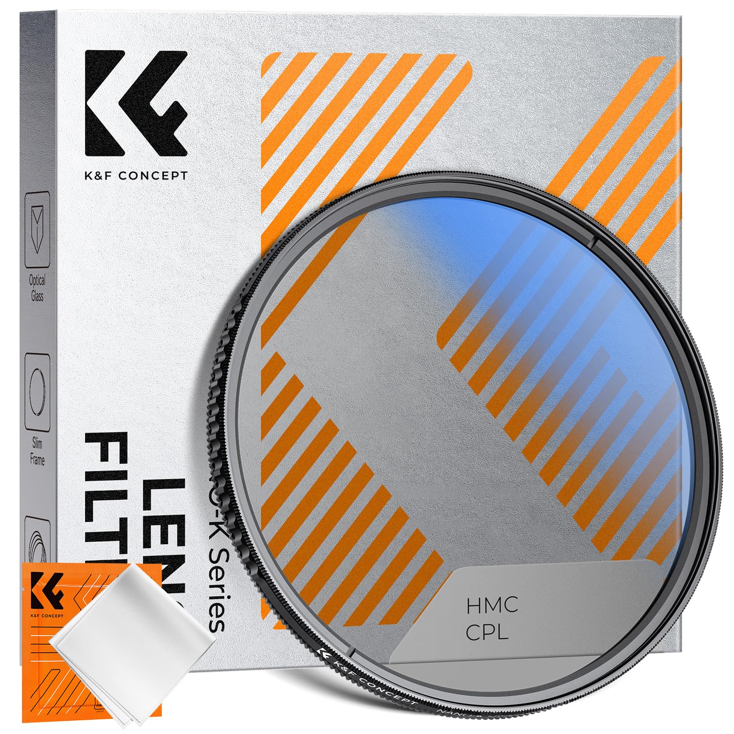 Photo 1 of K&F CONCEPT 40.5mm Circular Polarizer Filter Ultra-Slim 18 Multi-Coated Optical Glass Circular Polarizing Filter for Camera Lenses with Cleaning Cloth (K Series)