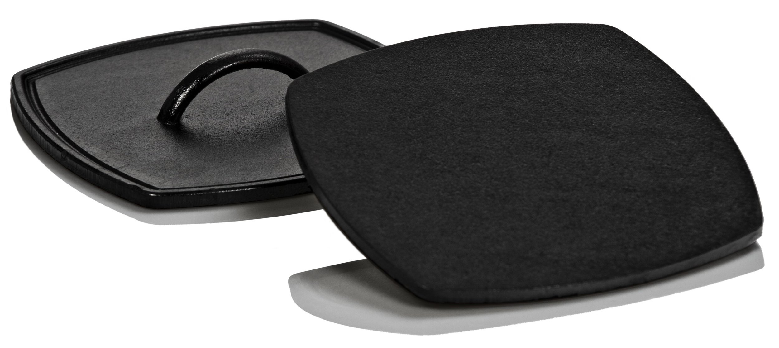 LARGE Lodge Flat Cast Iron Grill Press Bacon Steak Griddle Skillet