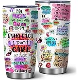 20 Oz Funny Sarcastic Quotes for Women,Birthday Gift for Women Girls,Idea for Best Friend Bestie, Coworker Mom Wife Coffee Travel Mug,Mom's Day Present,Multicoloured Insulated Tumbler with Lid,1 Pcs