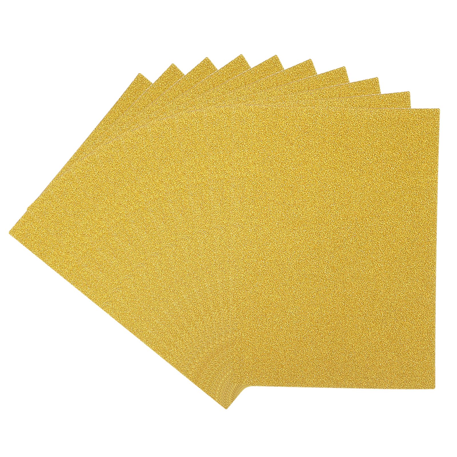PATIKIL 8.5x11 Glitters Cardstock, 10Sheets A4 250GSM Sparkling Thick No-Shed Shimmer Glitters Paper for Scrapbook Card Making DIY Crafts Project Party Decorations, Gold