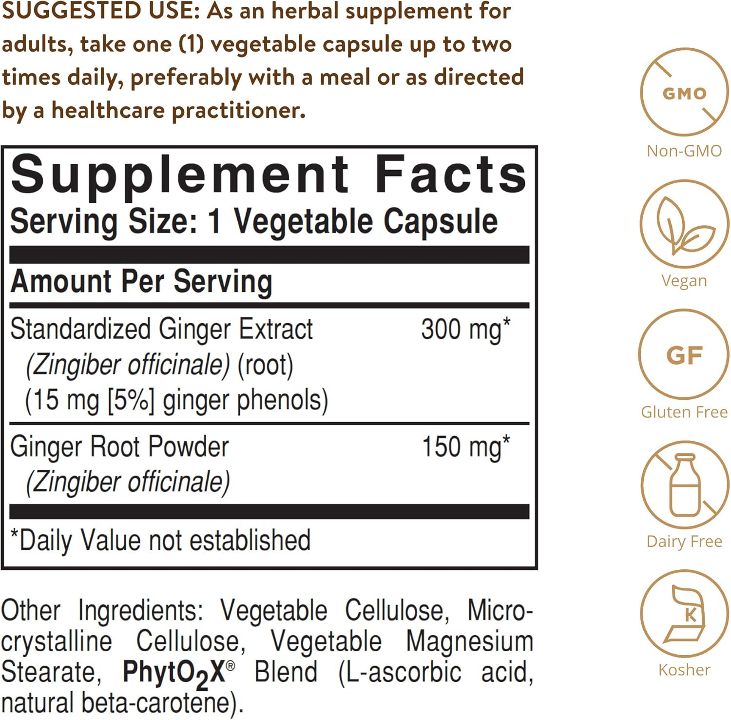 Solgar - Standardized Full Potency Ginger Root Extract, 60 Vegetable Capsules: Health & Personal Care