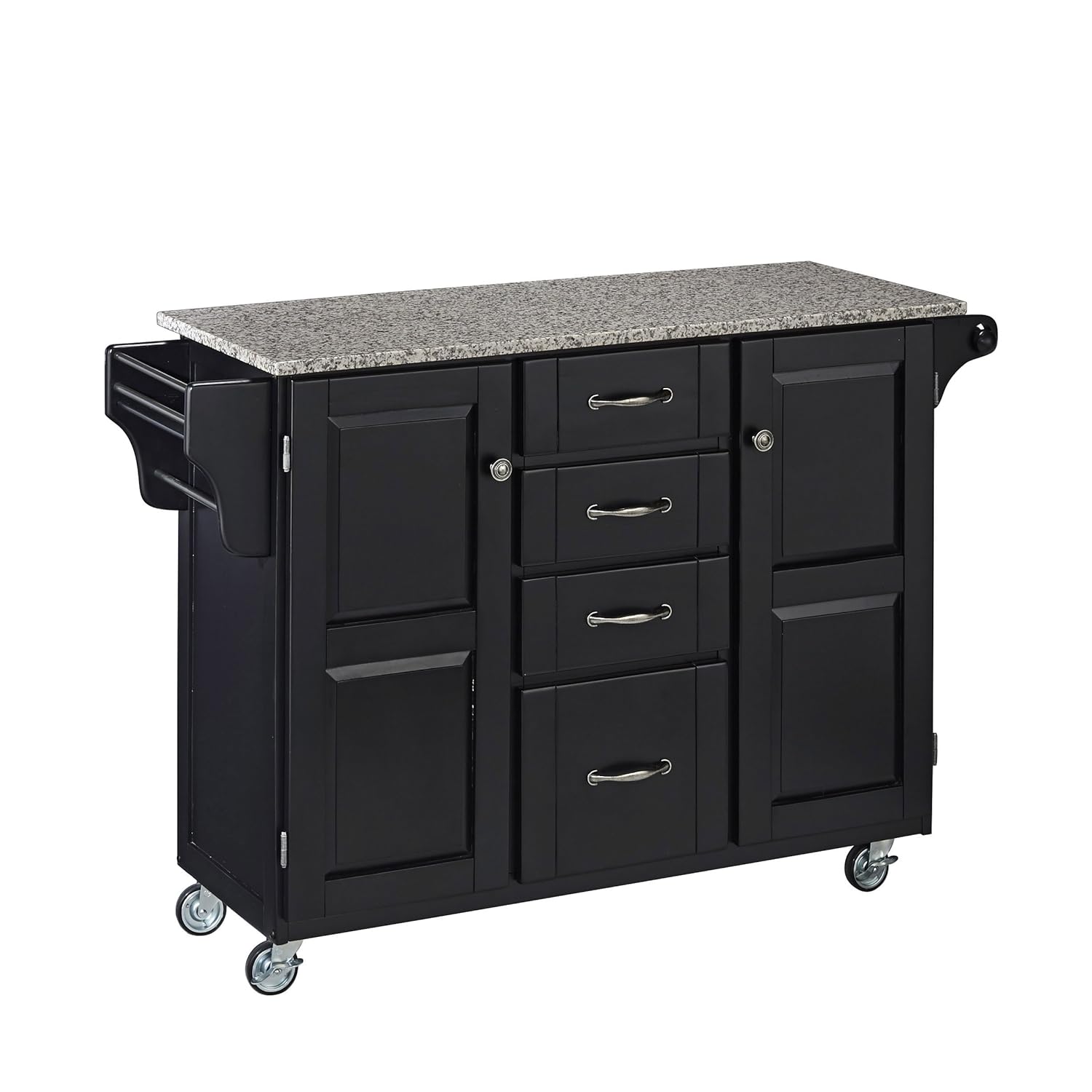 Best Large Kitchen Carts With Salt And Pepper Granite Tops