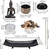 BELLE VOUS Sitting Buddha Candle & Incense Holder with Zen Tray view 2