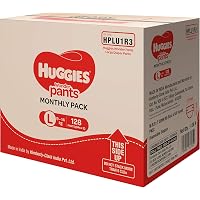 Huggies Wonder Pants, Monthly Box Pack Diapers, Large Size, 128 Count