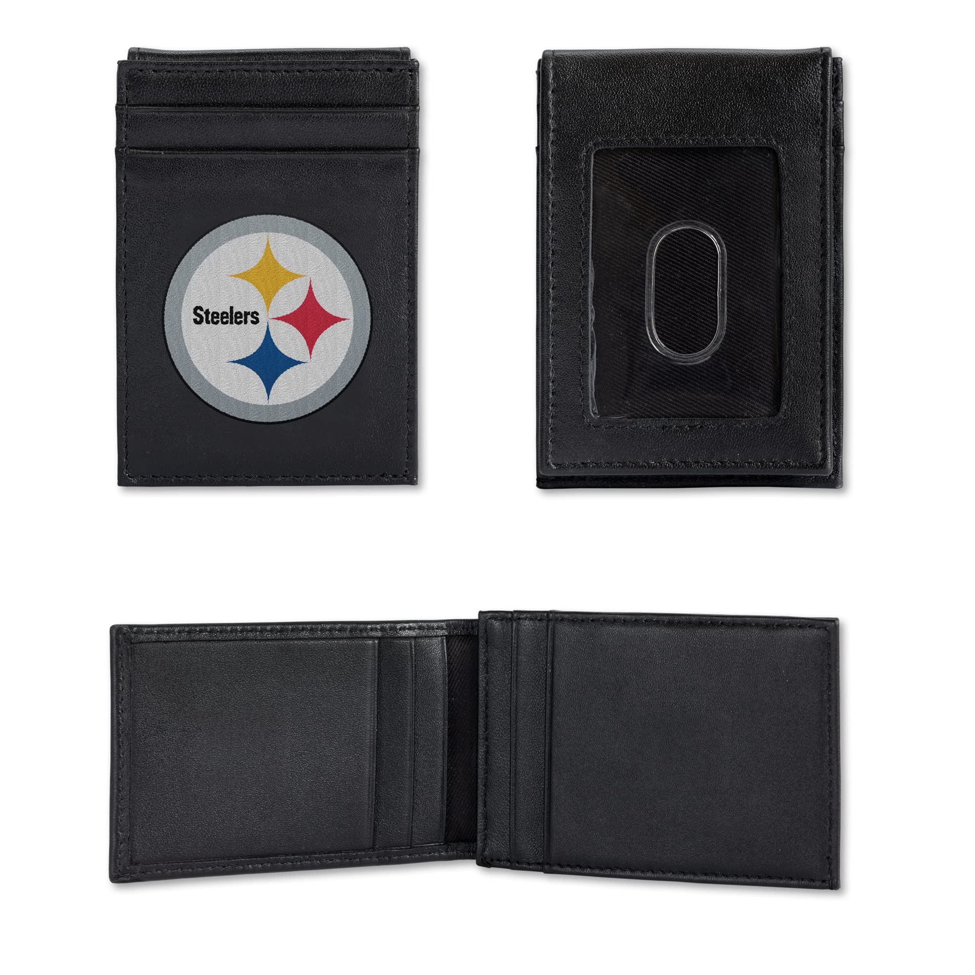 Rico Industries NFL Embroidered Front Pocket Wallet - Great Gift Item, Pittsburgh Steelers, Pittsburgh Steelers, Front Pocket