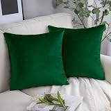 Yorkshire Bedding Velvet Cushion Covers 18x18 2 Pack Green