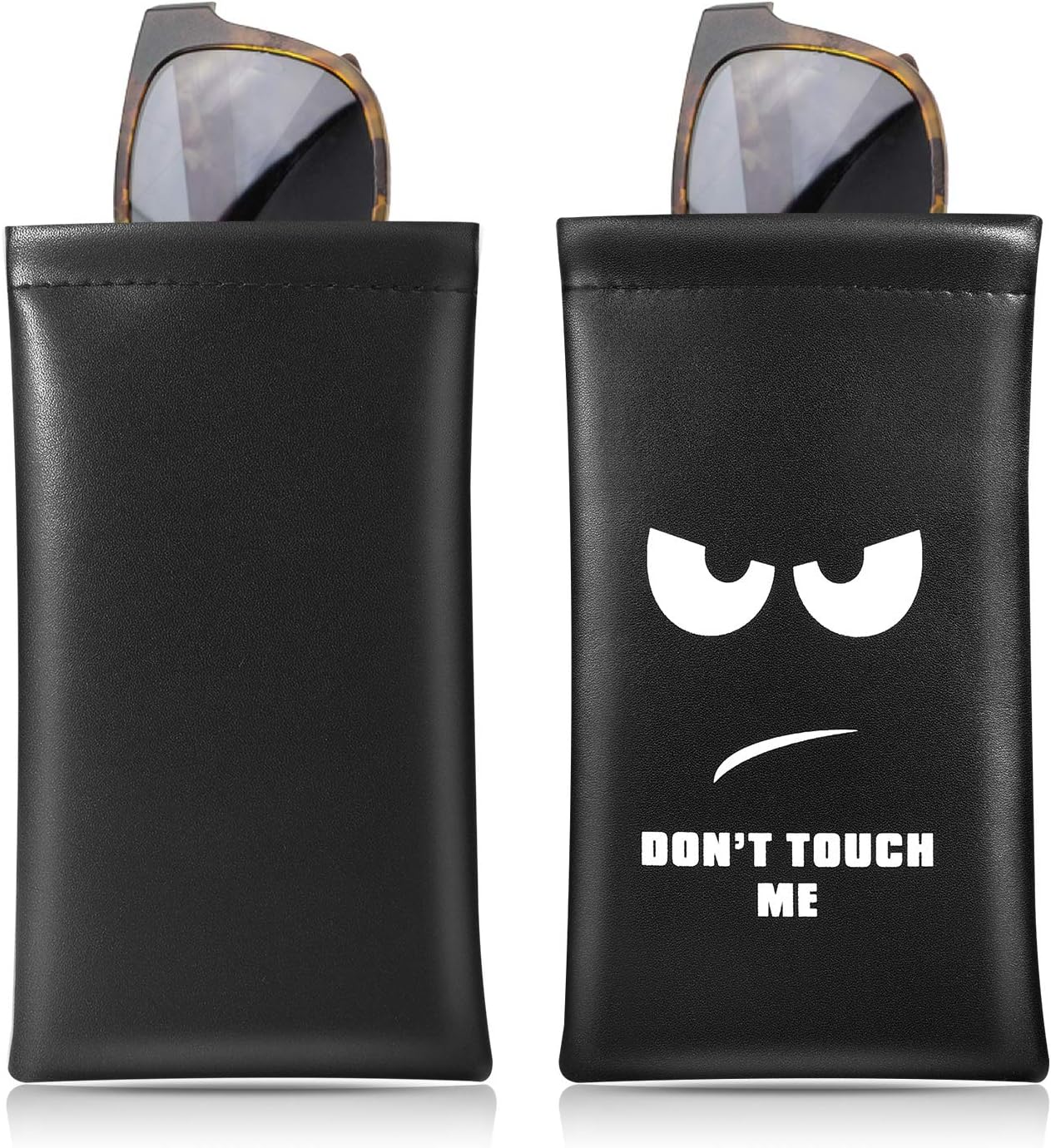 MoKo Squeeze Top Glasses Pouch (2 Pack), Portable Leather Soft